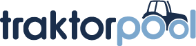 Logo der Traktorpool-Plattform mit dunkelblau-hellblauem Schriftzug „traktorpool“ und einem stilisierten Traktor-Symbol. Traktorpool ist eine führende Online-Plattform für Gebrauchtmaschinen und Angebote in der Landtechnik.